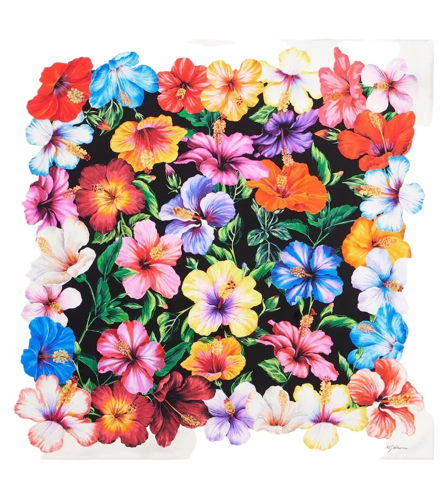 Dolce & Gabbana Floral silk twill scarf
