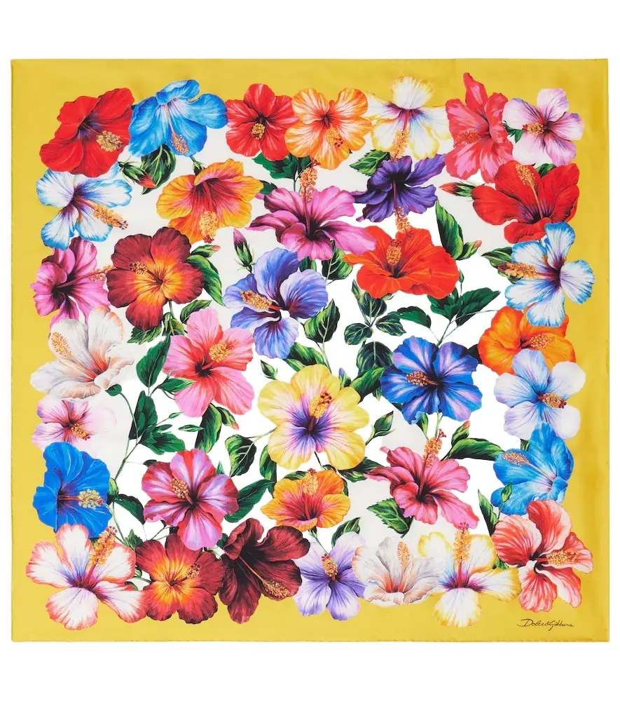 Dolce & Gabbana Floral silk twill scarf