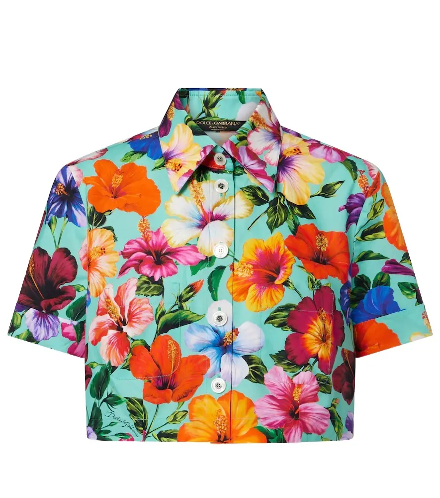 Dolce & Gabbana Floral cotton crop top