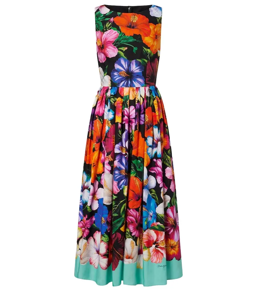 Dolce & Gabbana Floral cotton midi dress