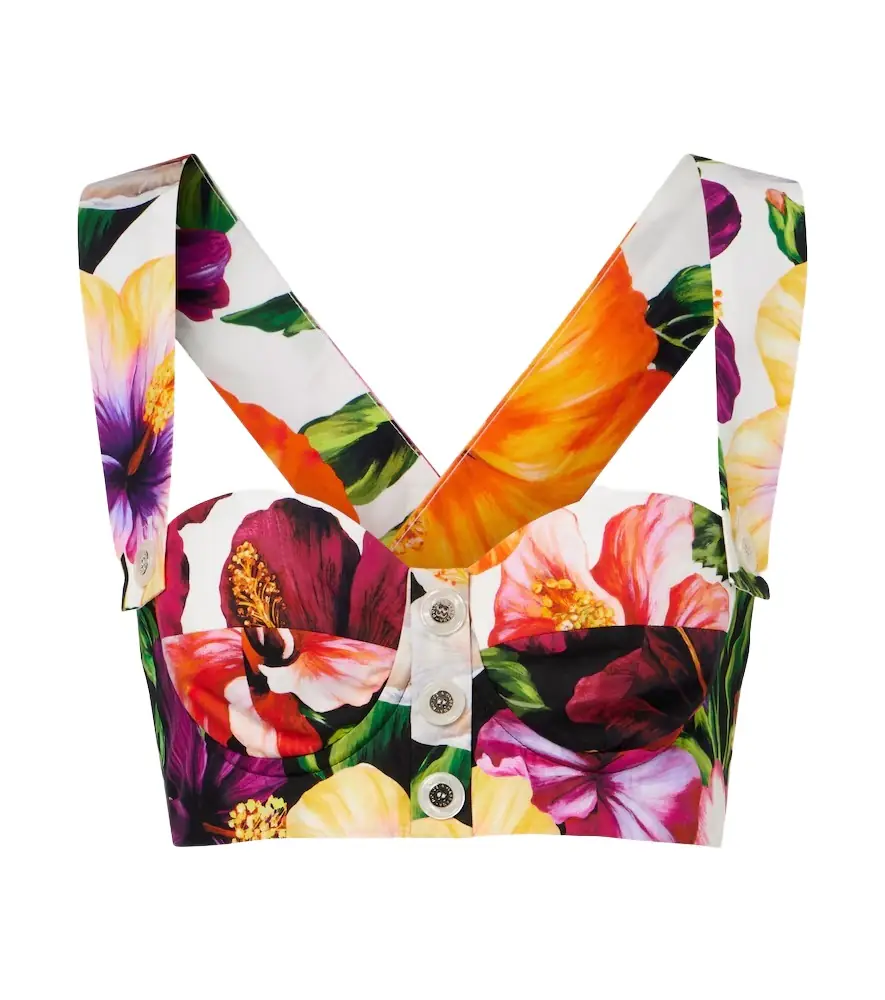Dolce & Gabbana Floral cotton crop top