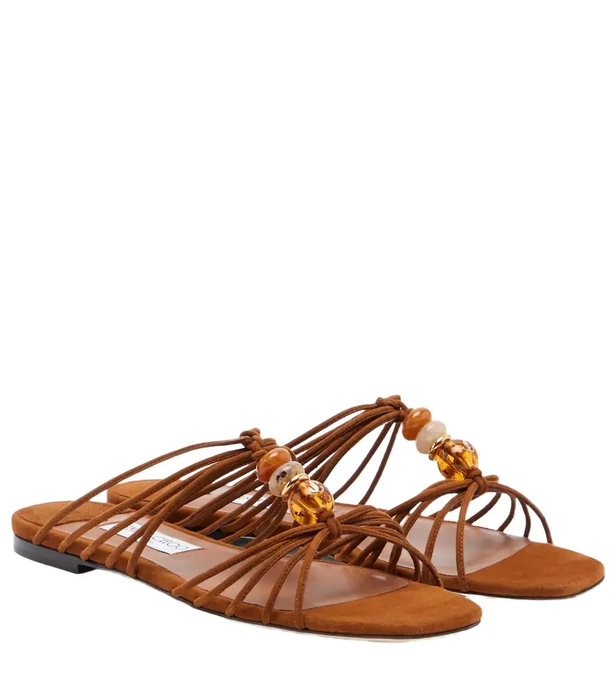Jimmy Choo Lova beaded suede sandals