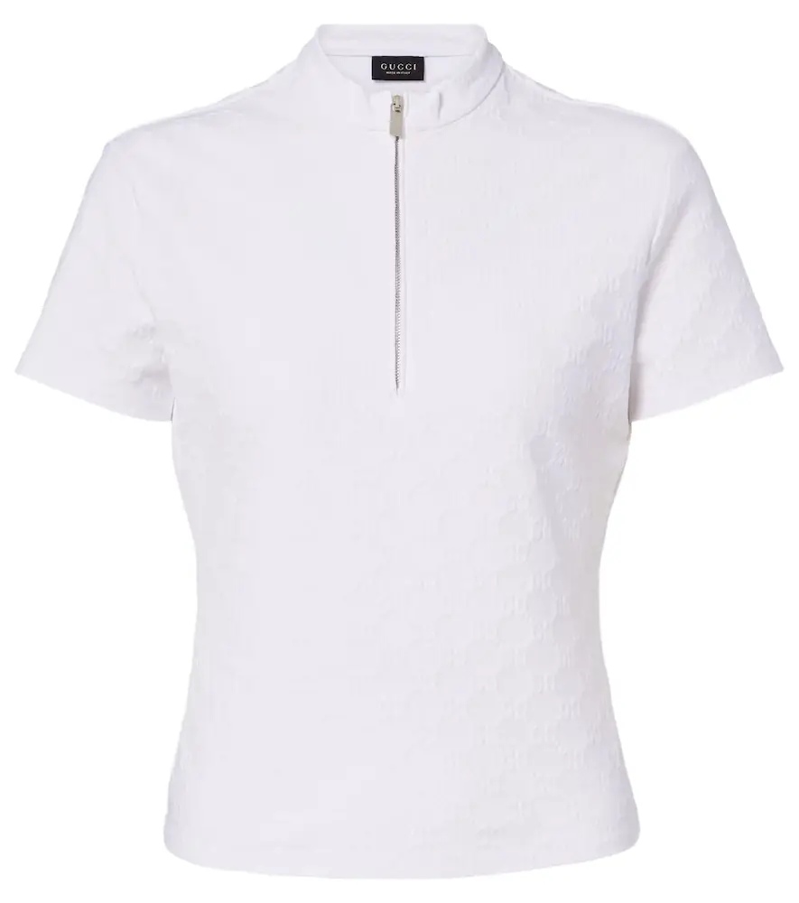 Gucci GG jersey jacquard half-zip top
