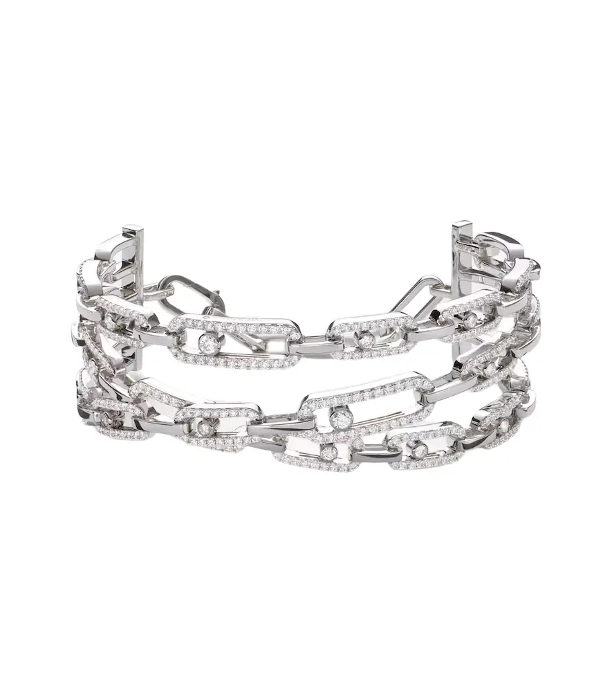 Messika Move Link 18kt white gold bracelet with diamonds