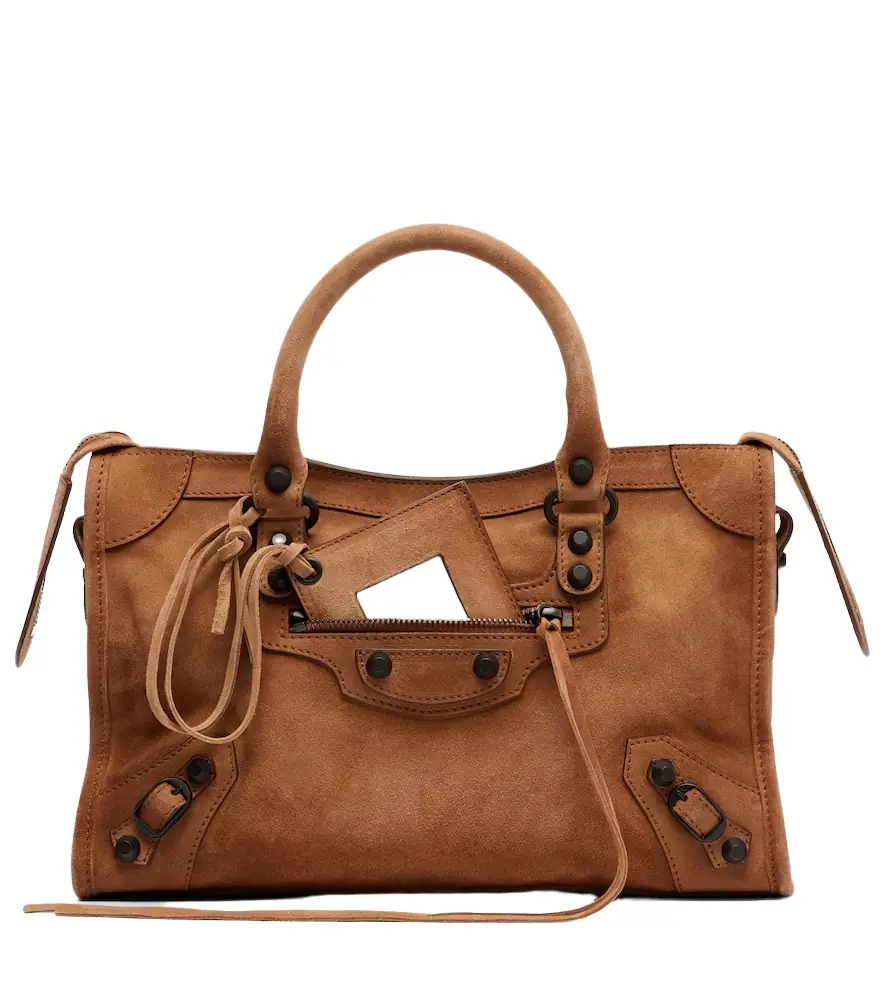 Balenciaga Le City Small suede top-handle bag