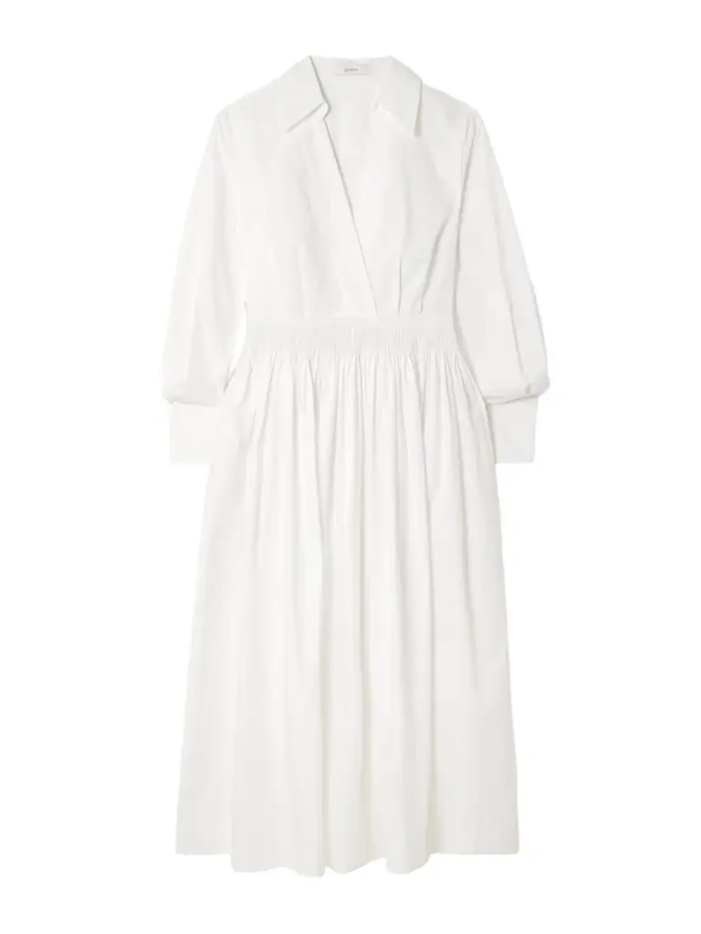 Joseph Kathe Gathered Cotton-poplin Midi Dress