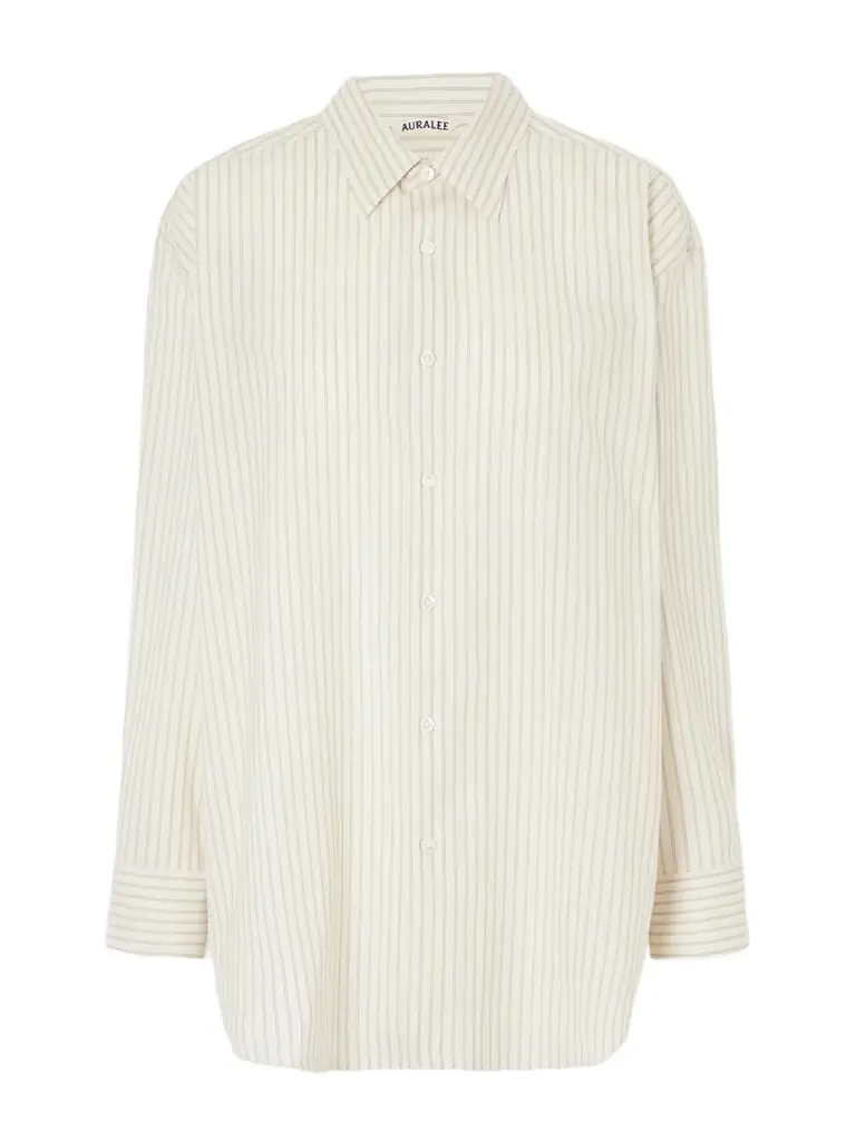 Auralee Striped Wool Shirt