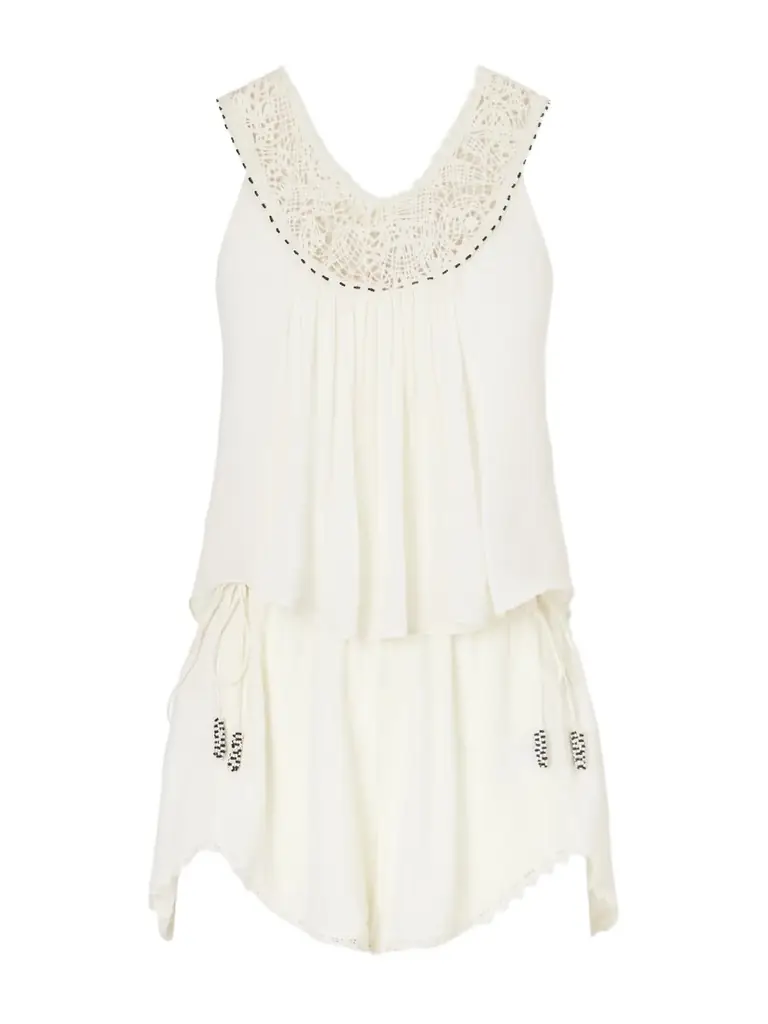Isabel Marant Nilany Lace-trimmed Silk-crepe Playsuit
