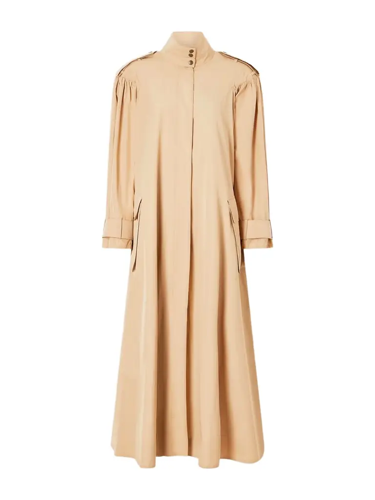 Chloé Ruched Organic Cotton-poplin Trench Coat