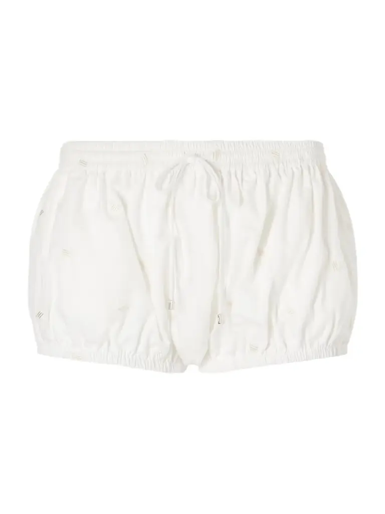 The Attico Embroidered Cotton-blend Shorts