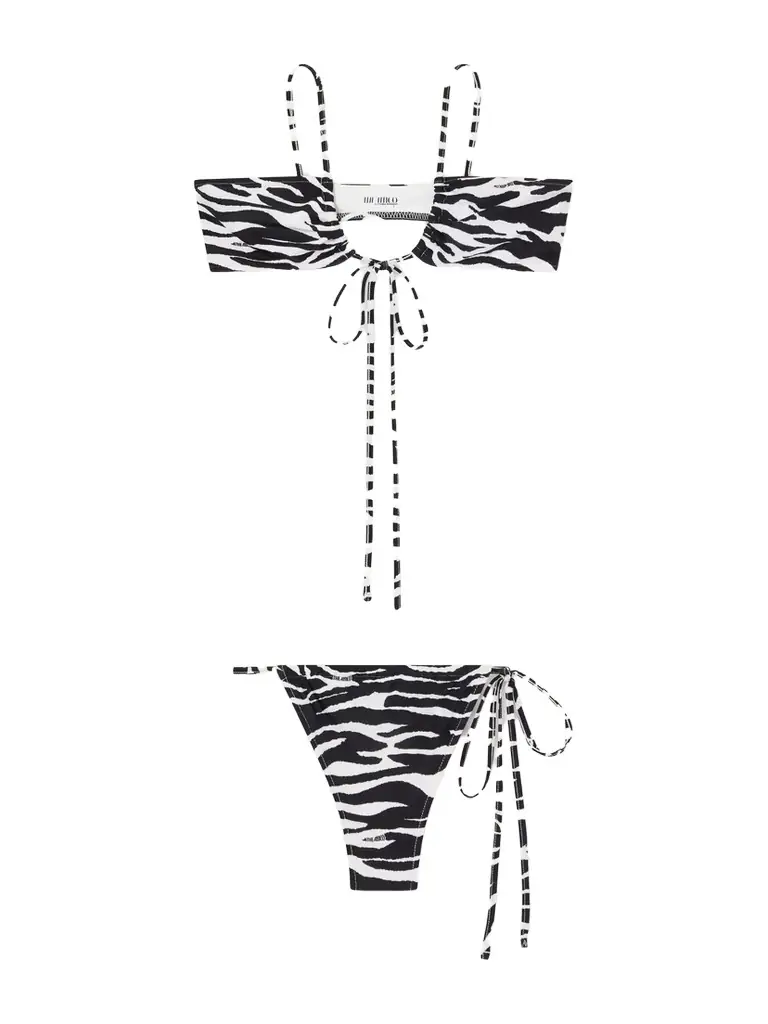 The Attico Quick-drying Zebra-print Bikini