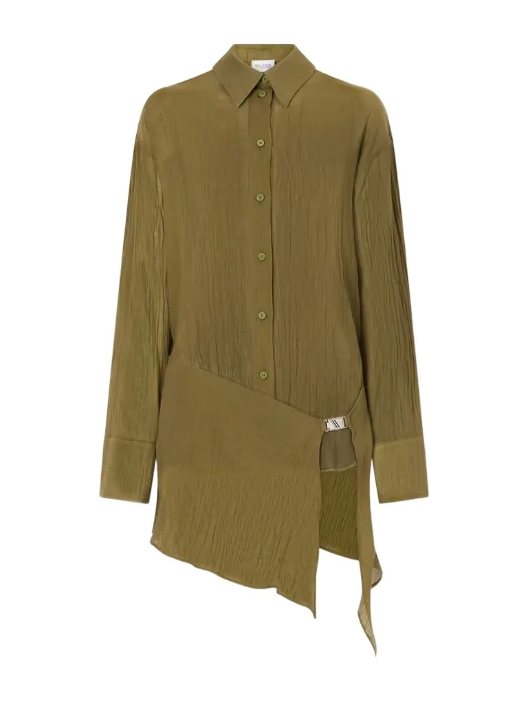 The Attico Asymmetric Cotton Mini Dress