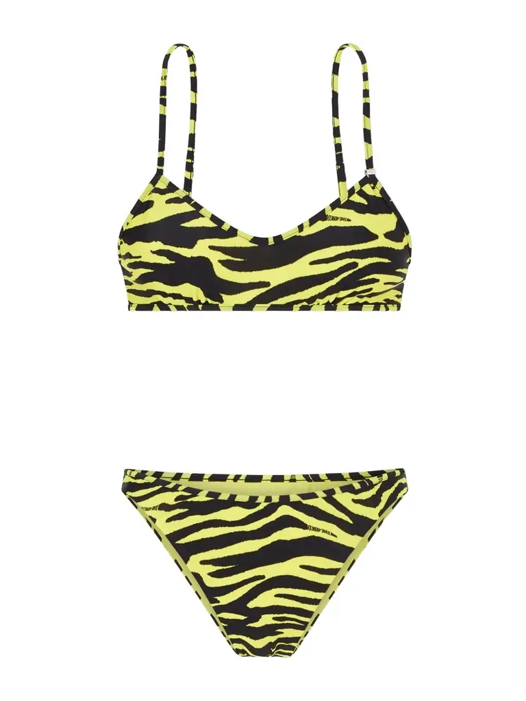 The Attico Animal-print Triangle Bikini