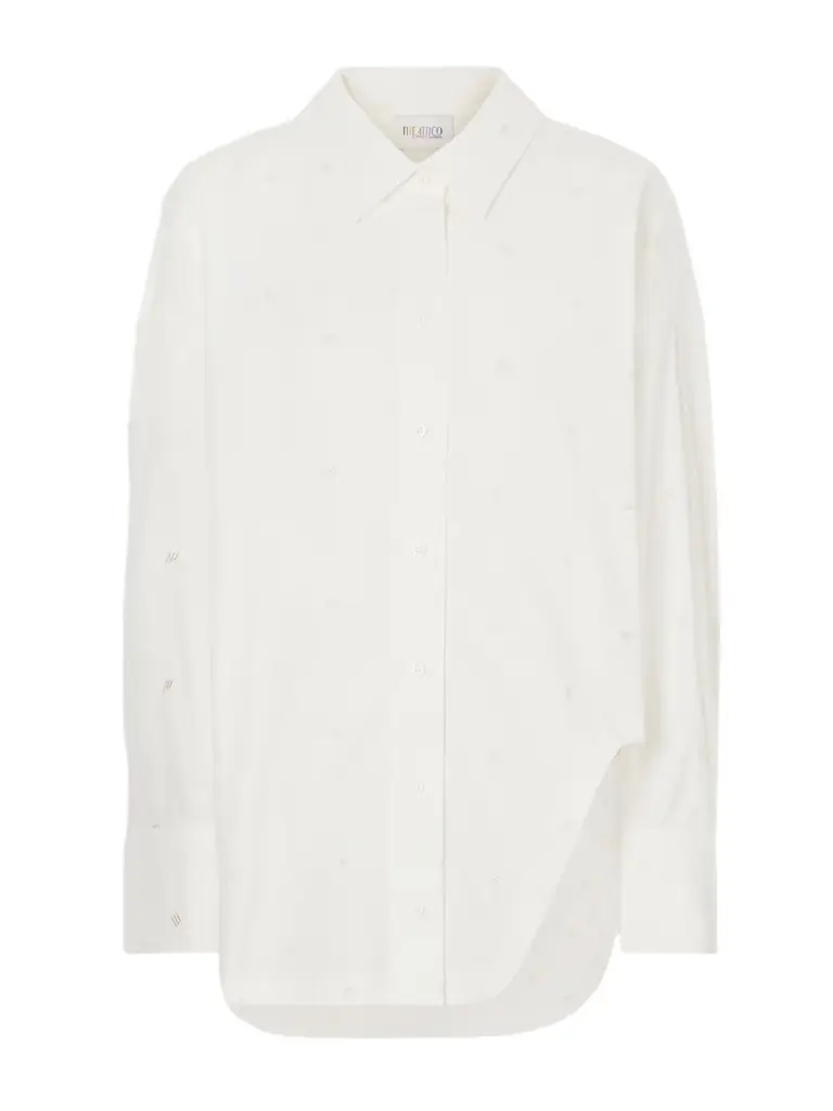 The Attico Asymmetric Embroidered Cotton-blend Shirt