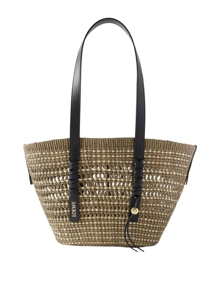 Loewe <ul> <li>paula's Ibiza Braid Medium Leather-trimmed Raffia Tote</li> </ul>