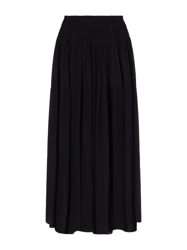 Eres Midnight Shirred Muslin Maxi Skirt