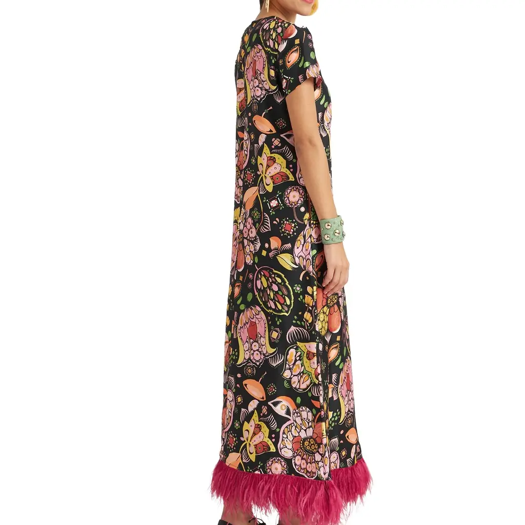 La Double J Swing Dress (With Feathers)