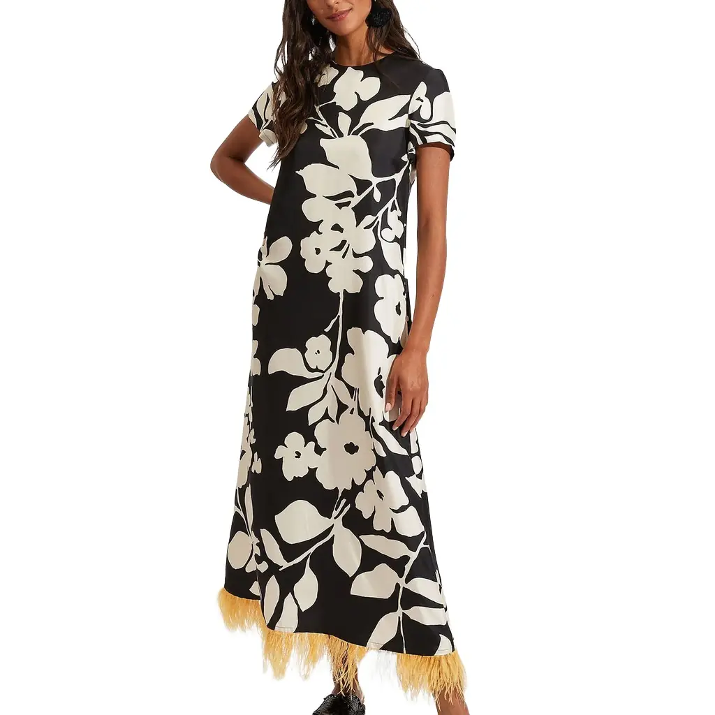 La Double J Swing Dress (With Feathers)