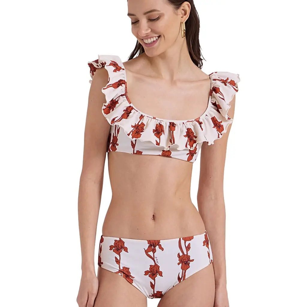 La Double J Ruffle Bikini Top