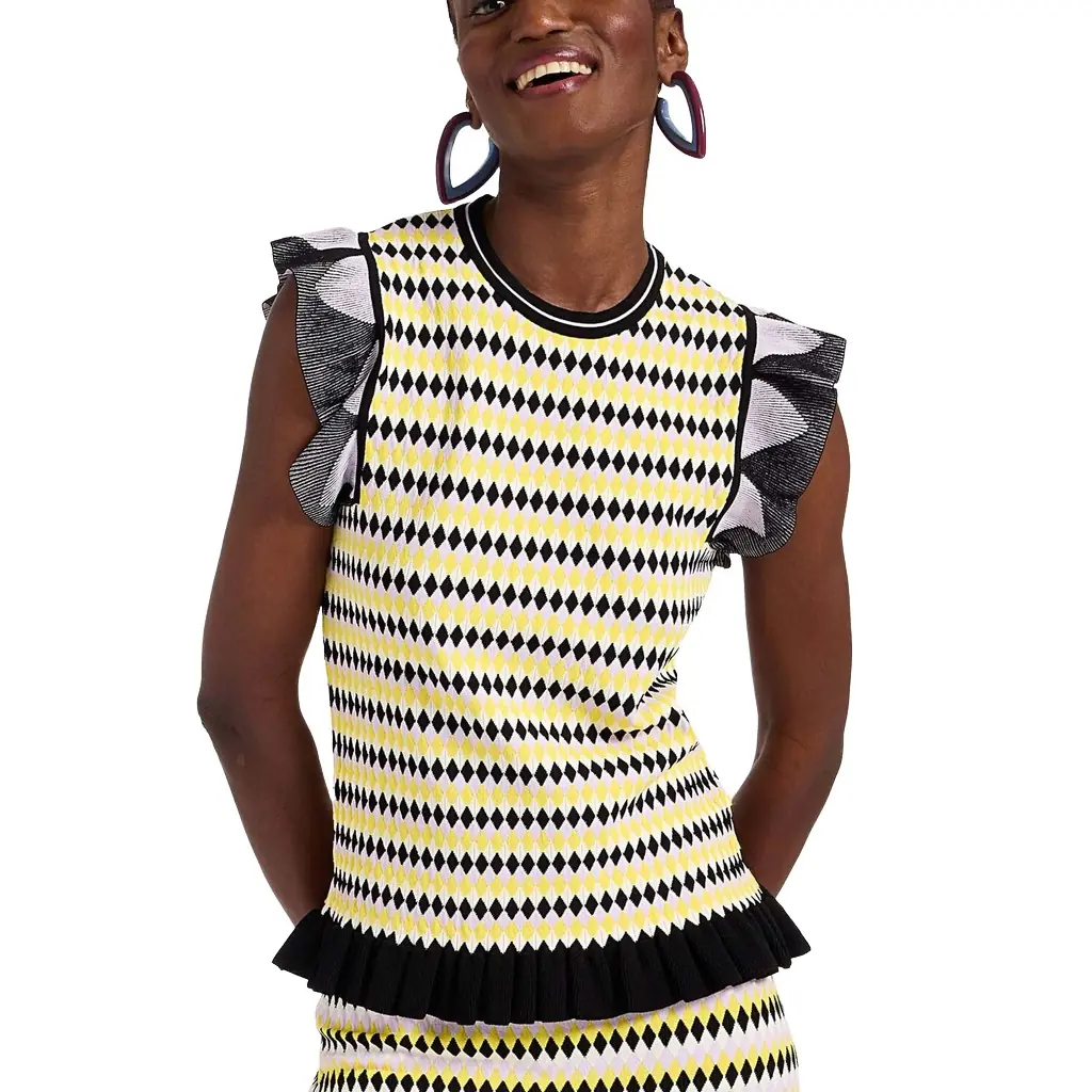 La Double J Checkers Top