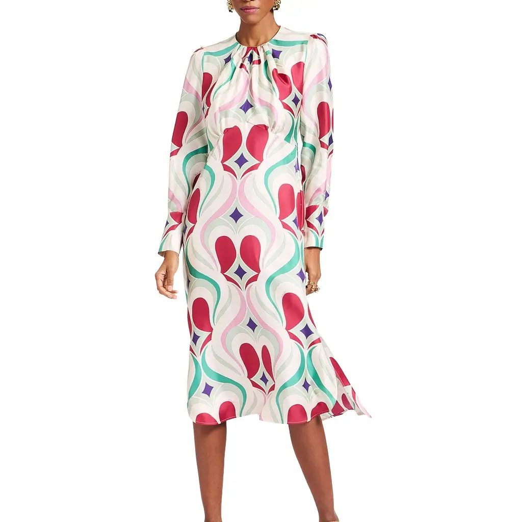 eve double cloth midi dress BODEN Eve Double Cloth Midi Dress