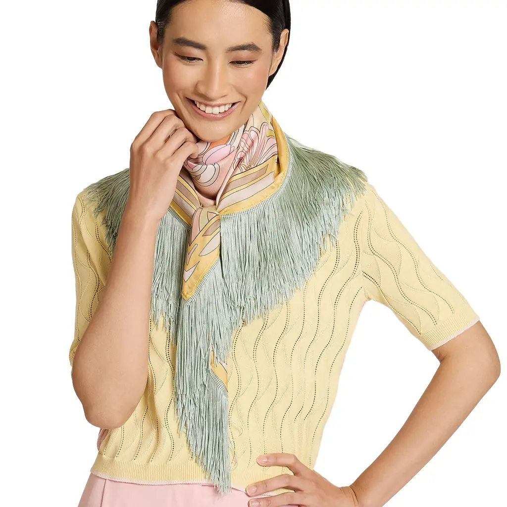 La Double J Reversible Fringe Foulard 90