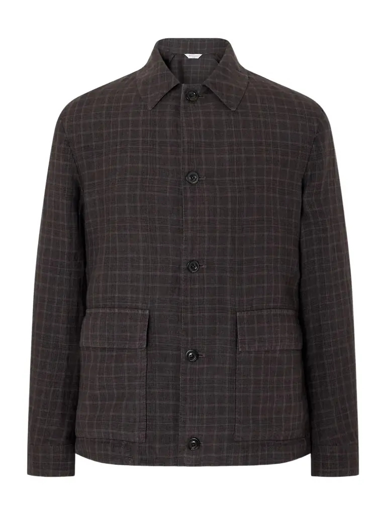 Boglioli Checked Linen Overshirt - Men