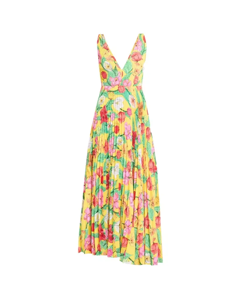 Milly Oria Tulip Rosette Maxi Dress