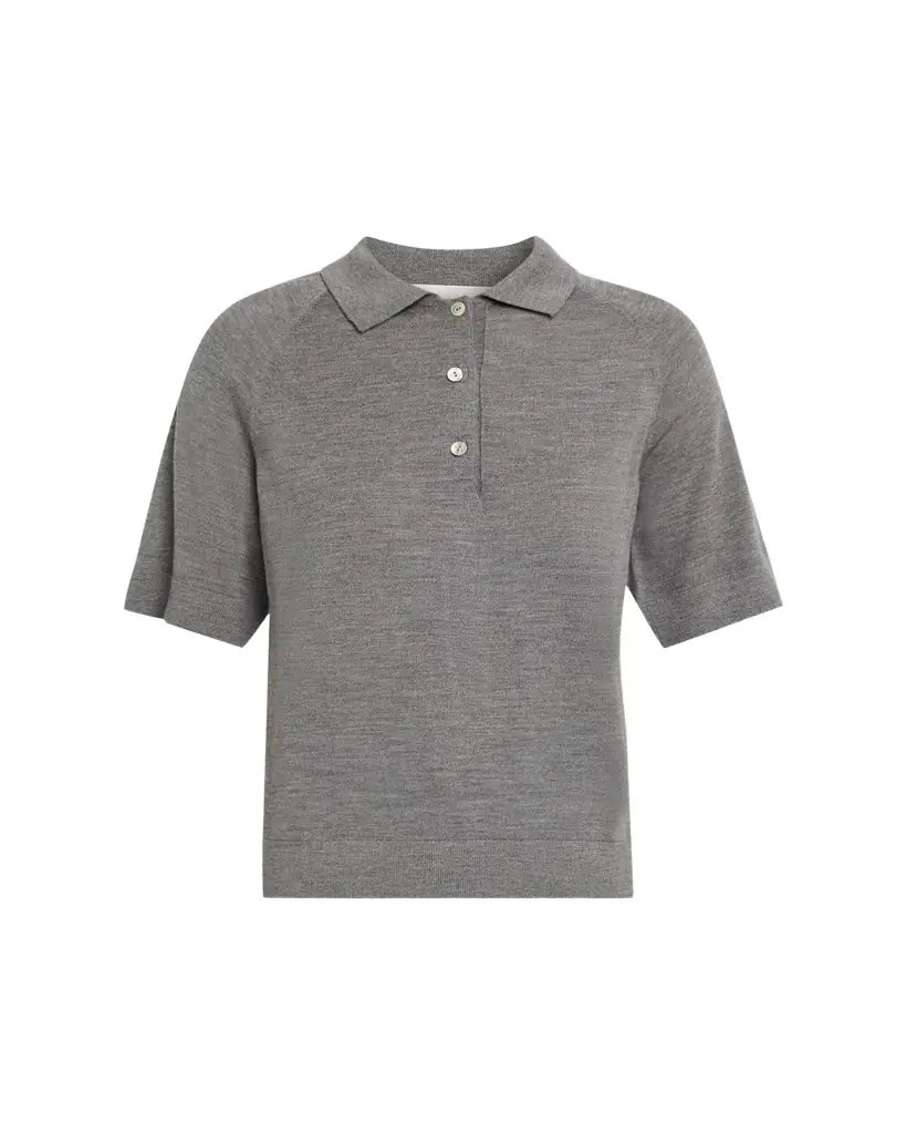 NACKIYE Cashmere-ilk Polo Knit Top