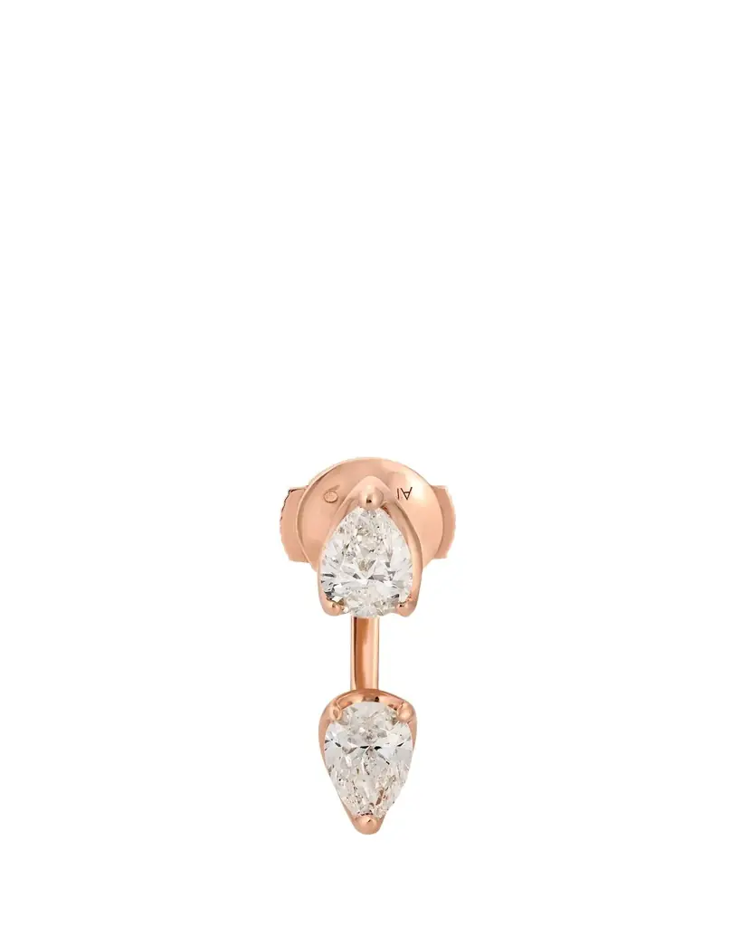 Anita Ko 18K Rose Gold Large Pear Diamond Orbit Earring, Single