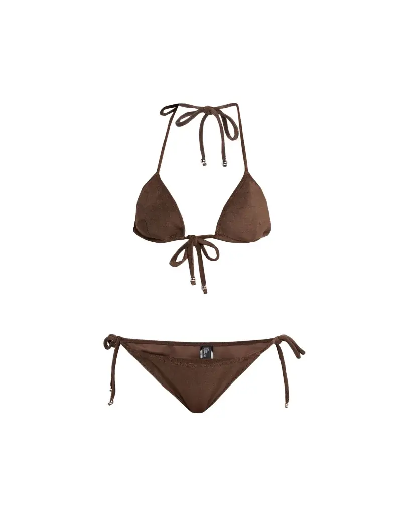 Lisa Marie Fernandez Retro Padded Triangle Two-Piece Swimsuit