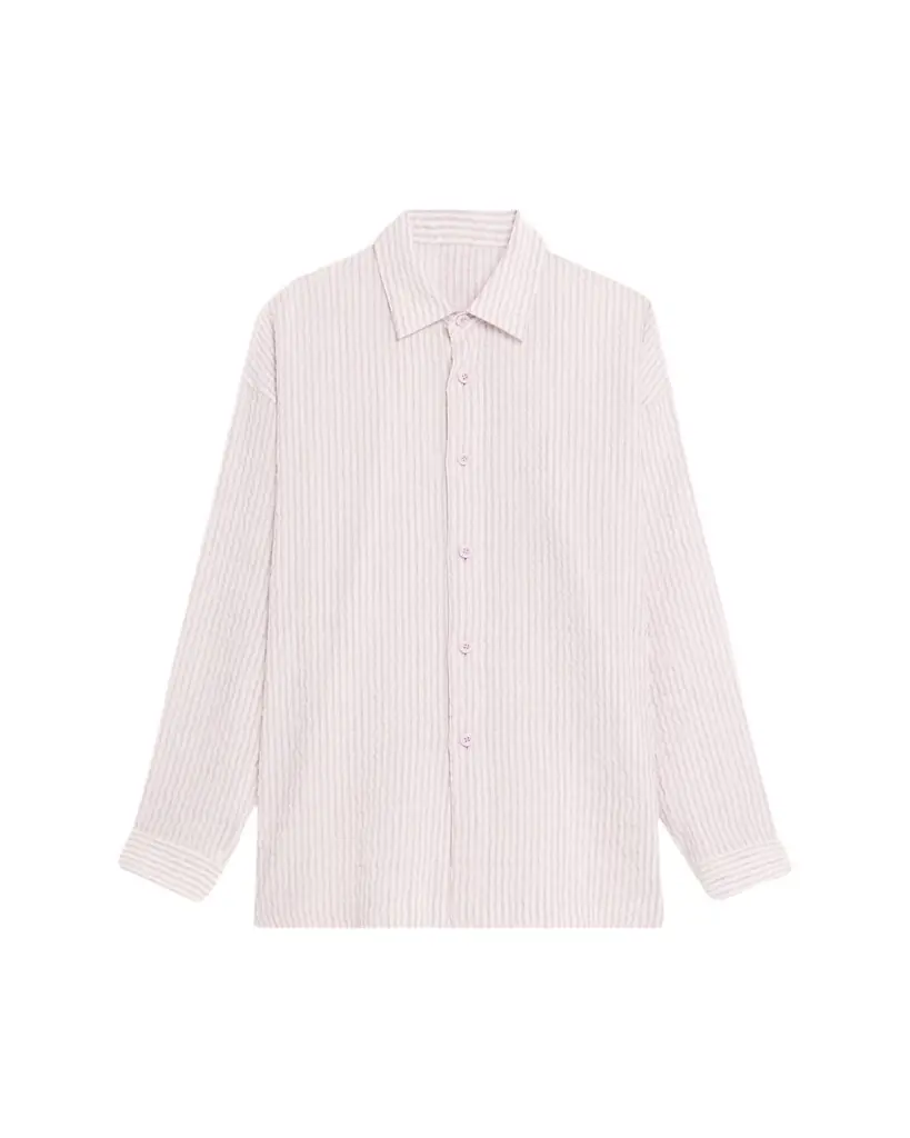 IM MEN Men's Oversized Cotton Linen Button-Front Shirt