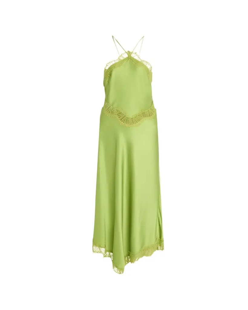 A.L.C. Lucia Satin & Lace Midi Dress
