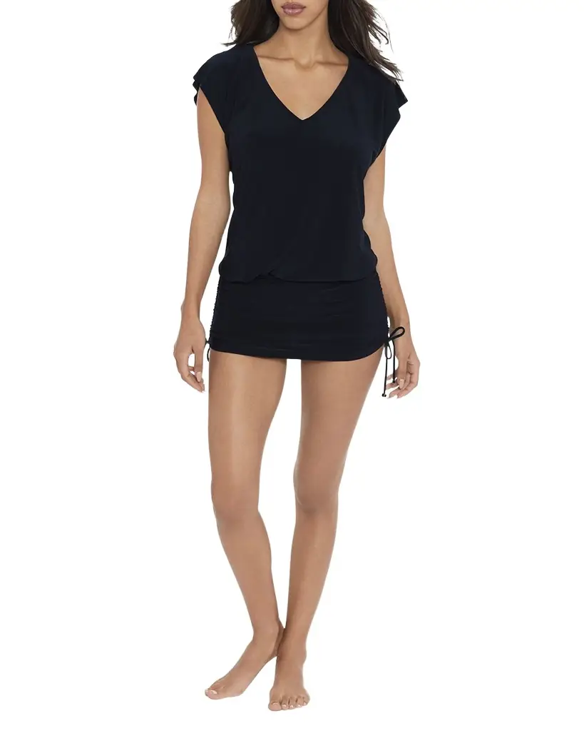 Magicsuit Shirred V-Neck Beach Dress