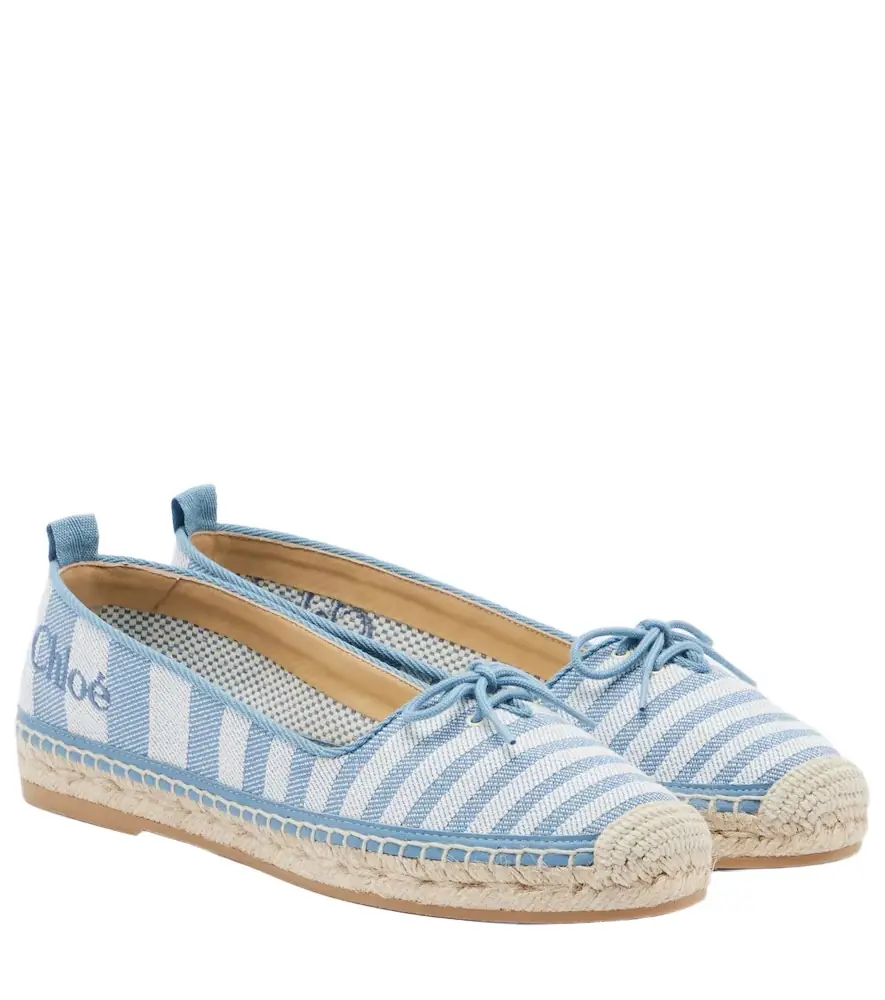 Chloe Chloé Isla striped canvas espadrilles