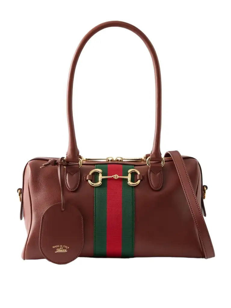 Gucci Borsetto Small Webbing-trimmed Leather Shoulder Bag