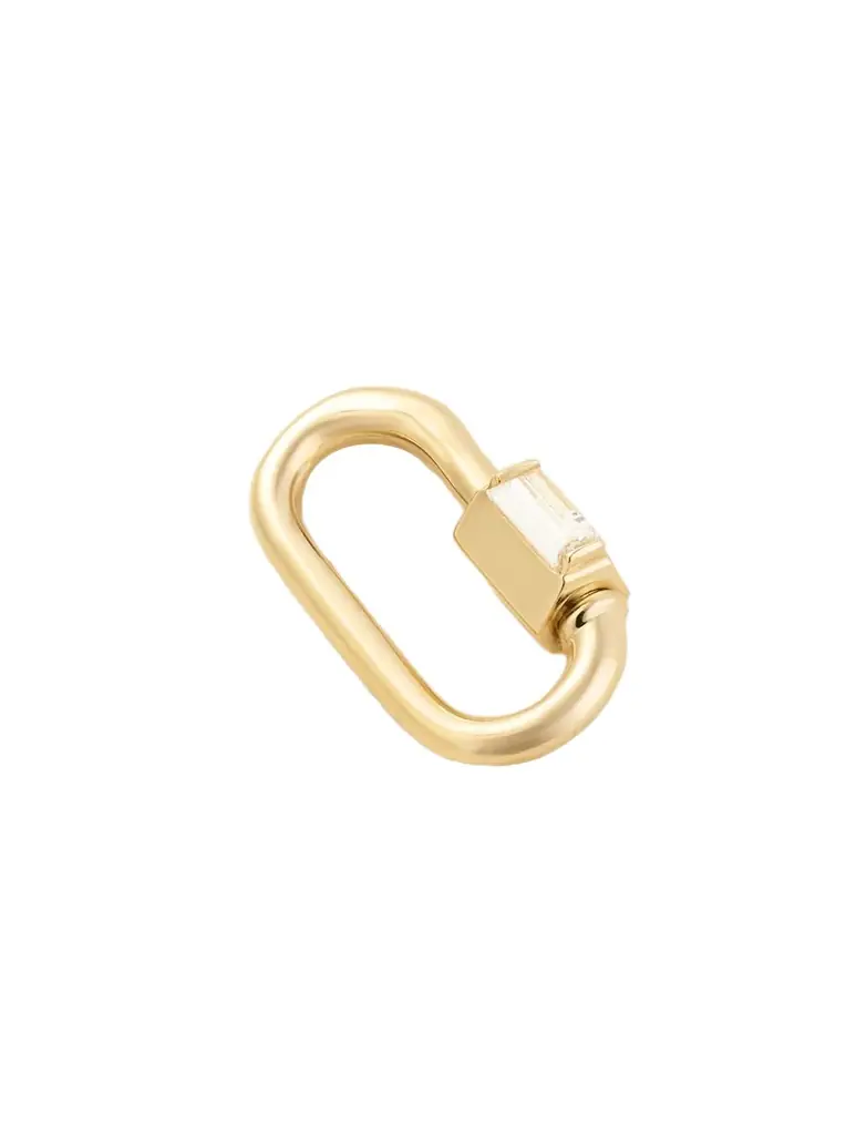 Marla Aaron Solo Baguette Babylock 14-karat Gold Diamond Pendant