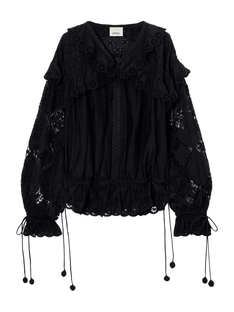 Isabel Marant Nowana Broderie Anglaise Cotton And Silk-blend Blouse