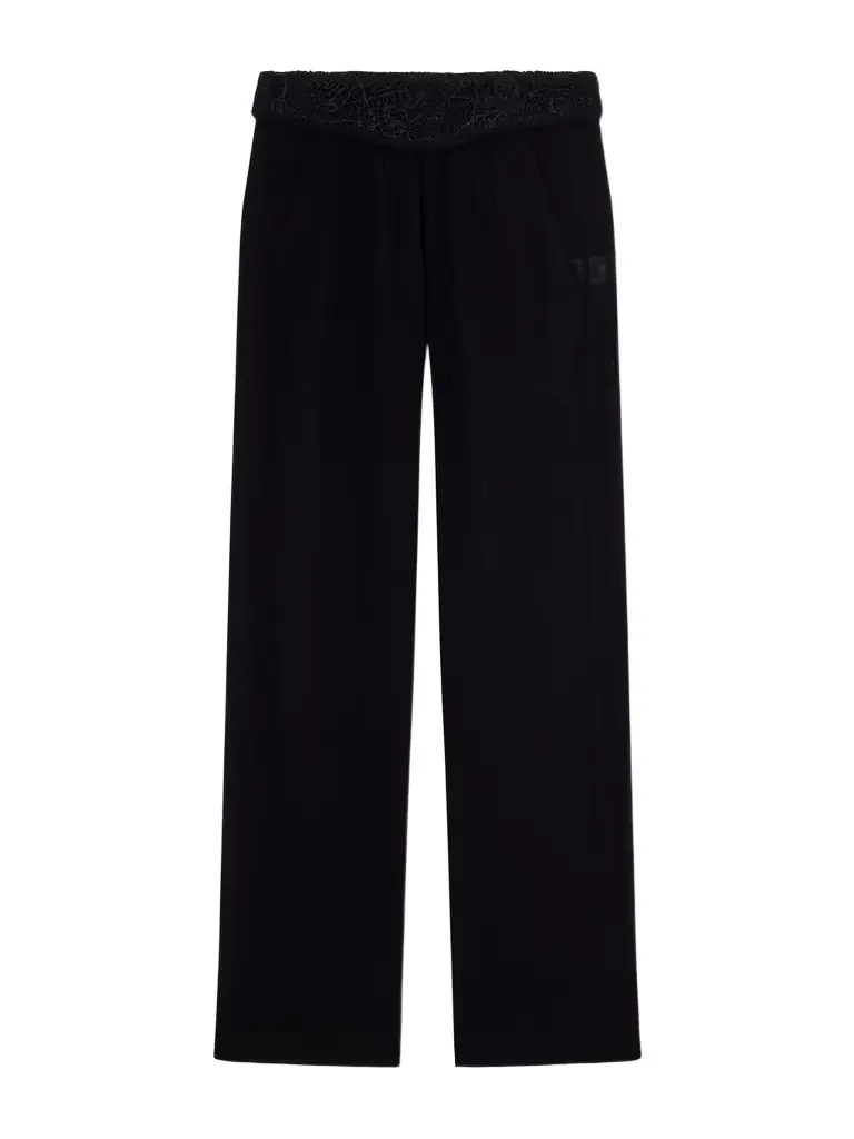 Isabel Marant Guylene Lace-trimmed Silk-crepe Straight-leg Pants