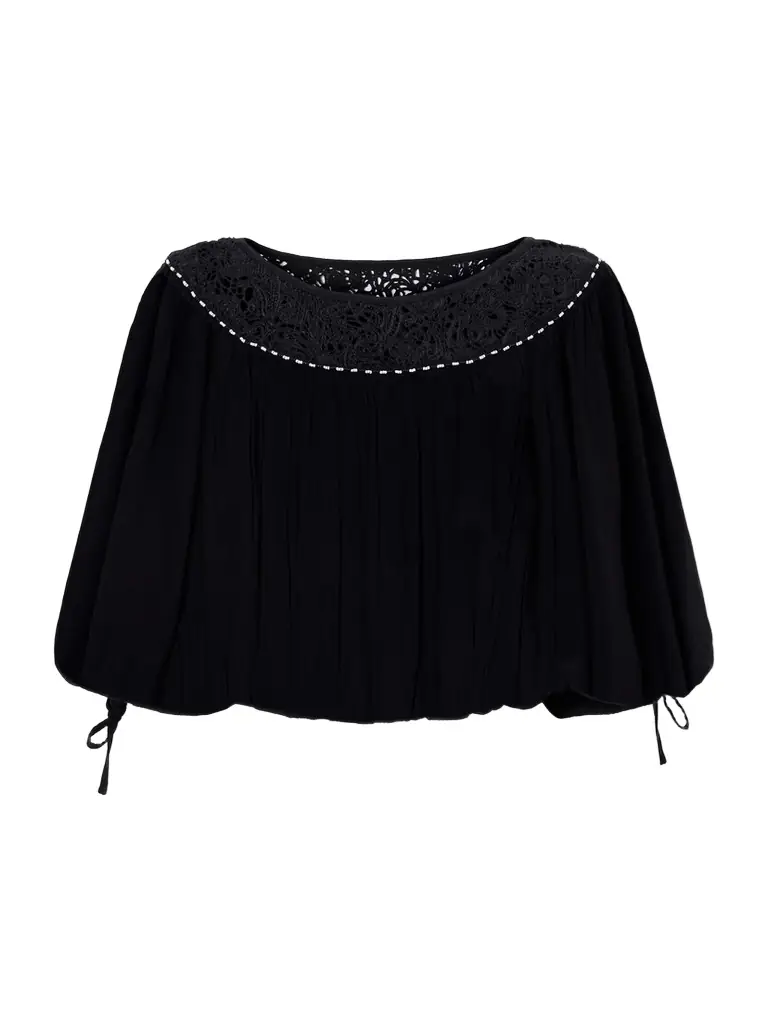 Isabel Marant Nelida Lace-trimmed Silk-gauze Blouse