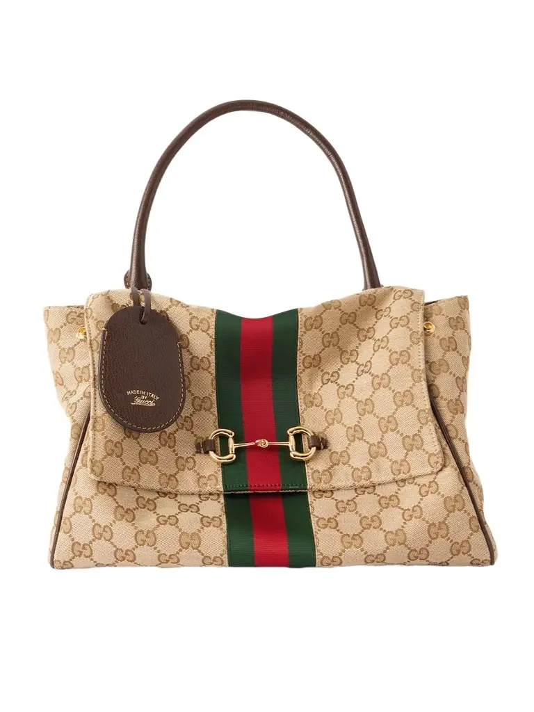 Gucci Paparazzo Medium Leather-trimmed Canvas Shoulder Bag