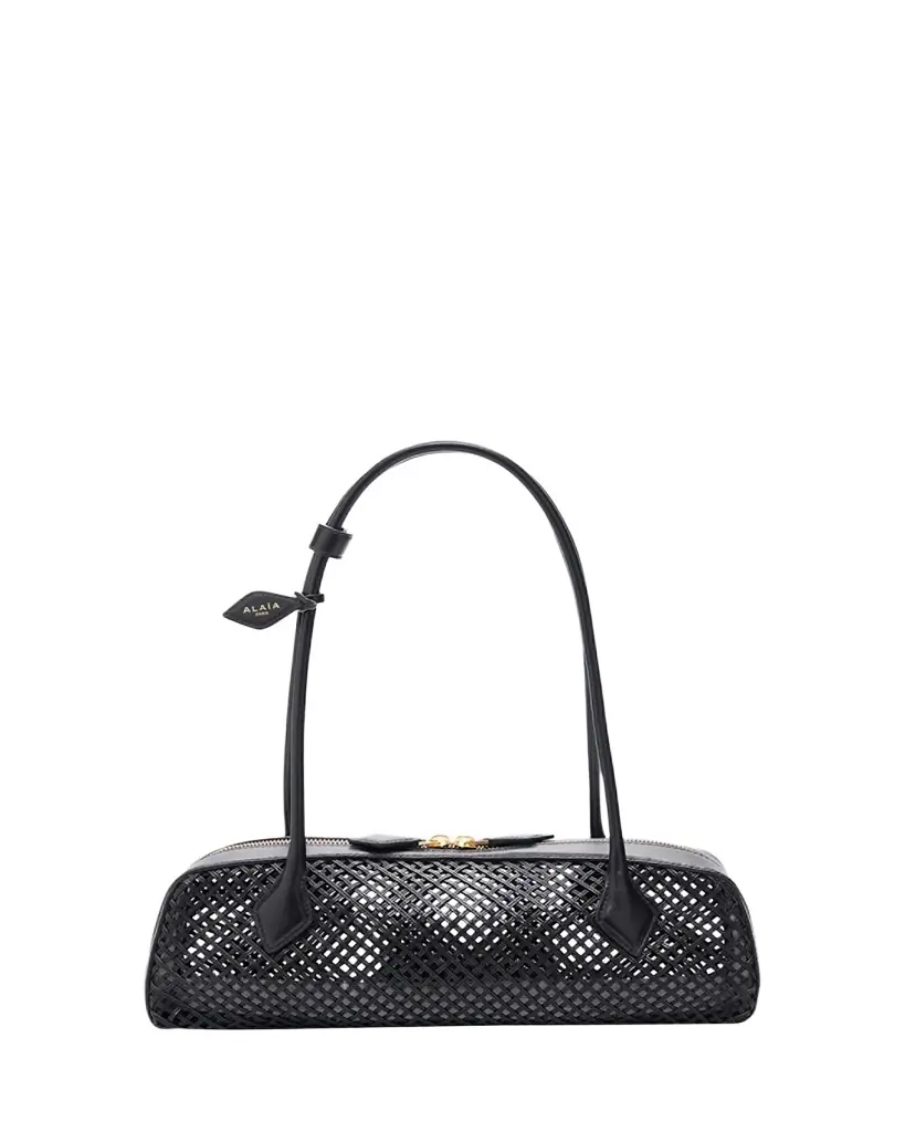ALAIA Le Teckel Medium Leather Net Shoulder Bag