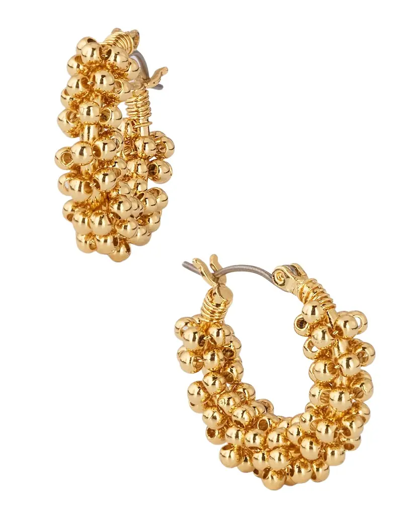 Kenneth Jay Lane Polished Cluster Bead Hoop Earrings