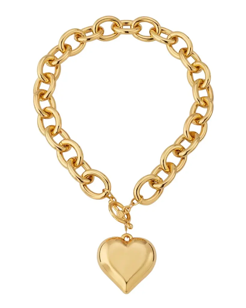 Kenneth Jay Lane Heart Pendant Toggle Necklace