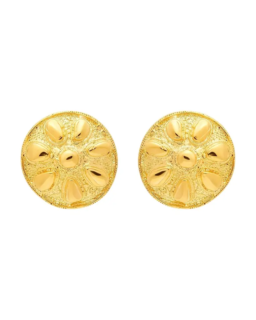 Kenneth Jay Lane Sand Dollar Clip-On Earrings