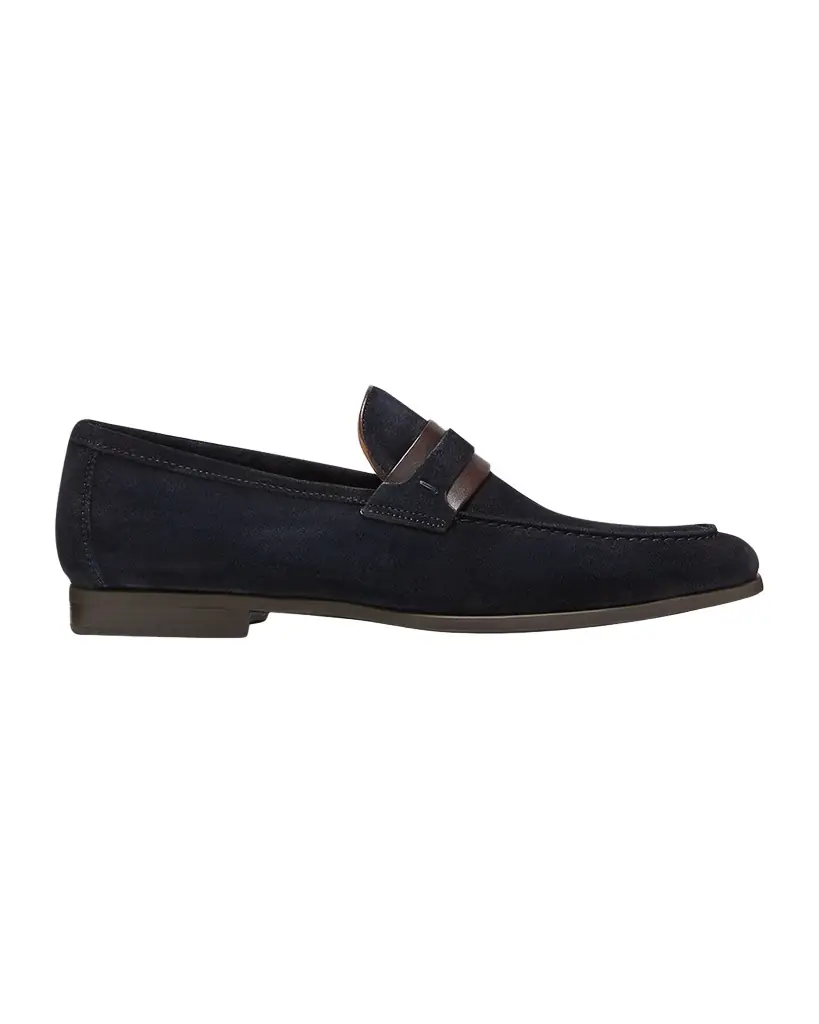 Magnanni Men 's Daniel Suede Penny Loafers