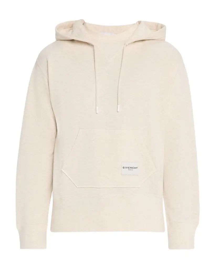 Givenchy Men 's Pocket-Label Cotton Blend Drawstring Hoodie