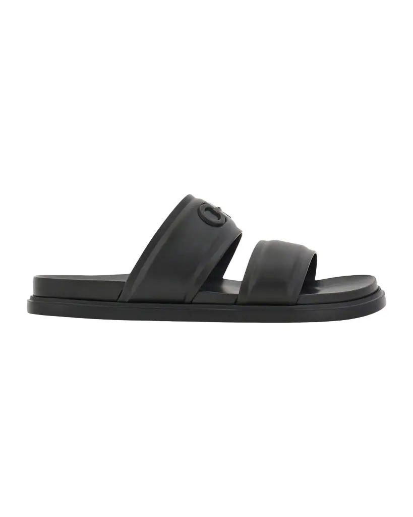 Ferragamo Men 's Saint Bartheva Padded Leather Double-Strap Slide Sandals - Women's Shoes