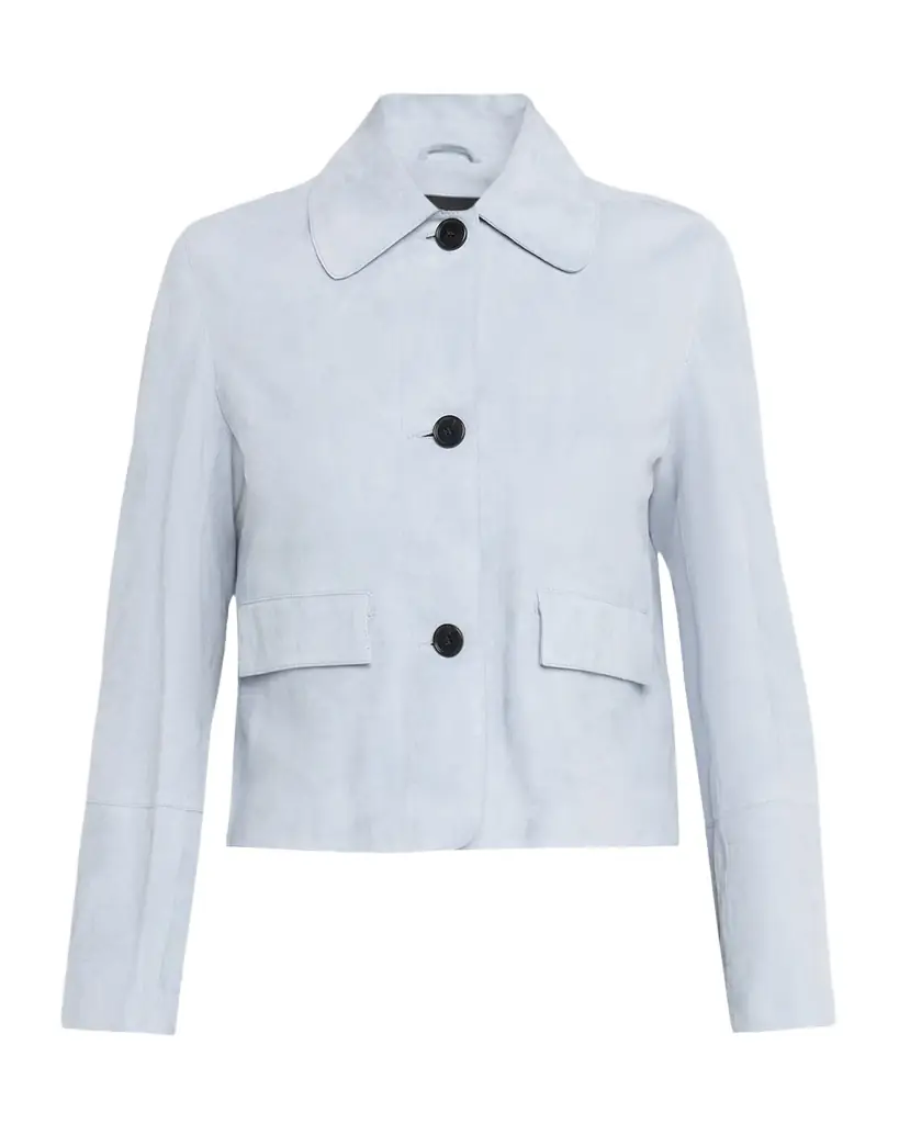 Arma Button-Front Lambskin Suede Jacket