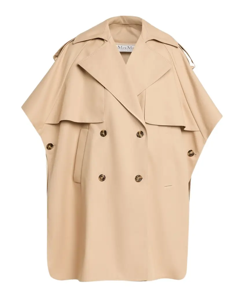 Max Mara Water-Repellent Cotton Gabardine Cloak